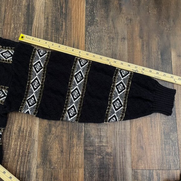 VTG CHAPS Ralph Lauren Chunky Sweater Crewneck Western Aztec USA Made Size Large - Picture 14 of 16